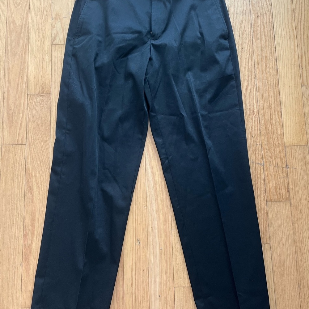 Haggar Black Dress Pants Straight-Leg Flat Front
